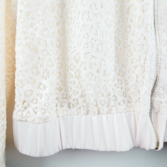 CeCe Women's Poppy Fields Lace Bomber Jacket Sz 8 MSRP $128 NWOT - Picture 7 of 7